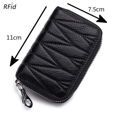 RFID Wallet for Women  Genuine Leather Female Travel Purse Zipper  Women's Wallet 36 Card Holder мини кошелек жен