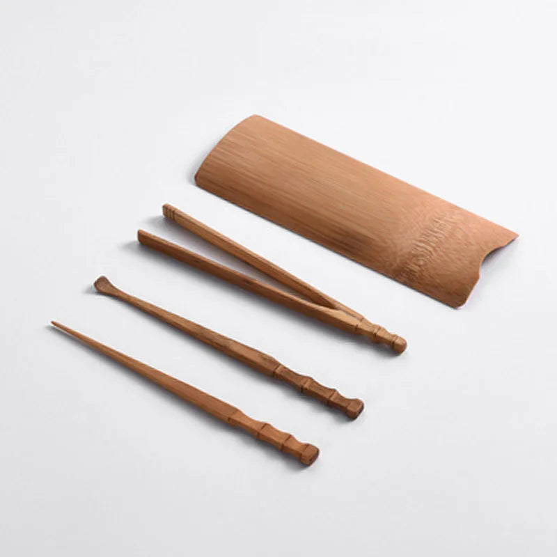 Handmade Chinese Bamboo Tea Tools Set, Spoon Clip, Scoop, Kung Fu, Gongfu Accessories, Ceremony Gift