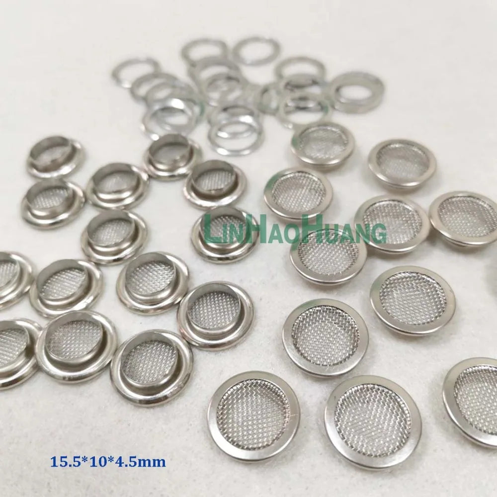 100Sets/Lot 14/15.5mm Metal Brass Mesh Eyelets Washer Metal Grommet Nikckle/Black nickle Color