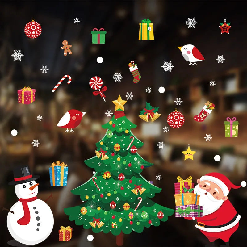 Christmas Window Stickers Merry Christmas Halloween Wall Stickers Xmas