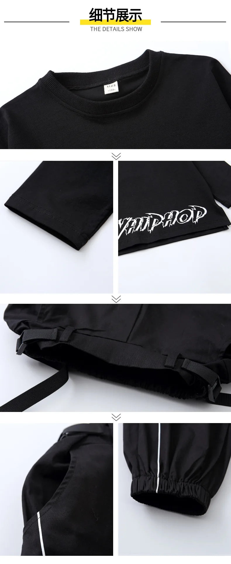 Boy Hip Hop Girl High Collar Vest Cargo Pants Outfits Child Sweatshirt Joggers Street Dance Kids Waistcoat Streetwear Costumes
