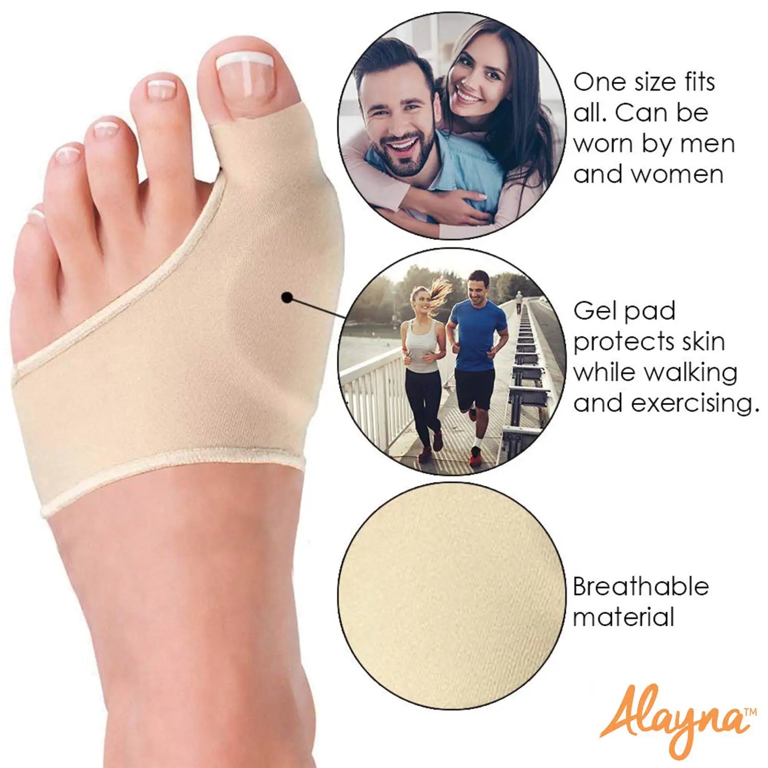 Bunion Corrector for Women & Men-Bunion Pads Relief Orthopedic Sock Cushion Sleeve Splint Gel Protector Support Brace w/Non-Slip