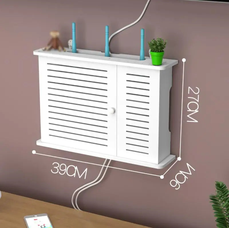 Punch-free Double Layers Wall Shelf TV set-top Box Rack Living Room Router Wall Hanging Storage Box Wireless Wifi Router Shelf