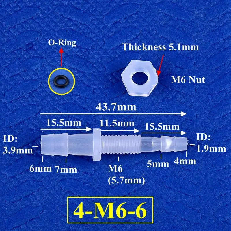 5~200Pcs M6~M10 To 3~8mm PP Pagoda Direct Connectors Hex Nut O-Ring Aquarium Tank Air Pump Adapter Garden Irrigation Hose Joint