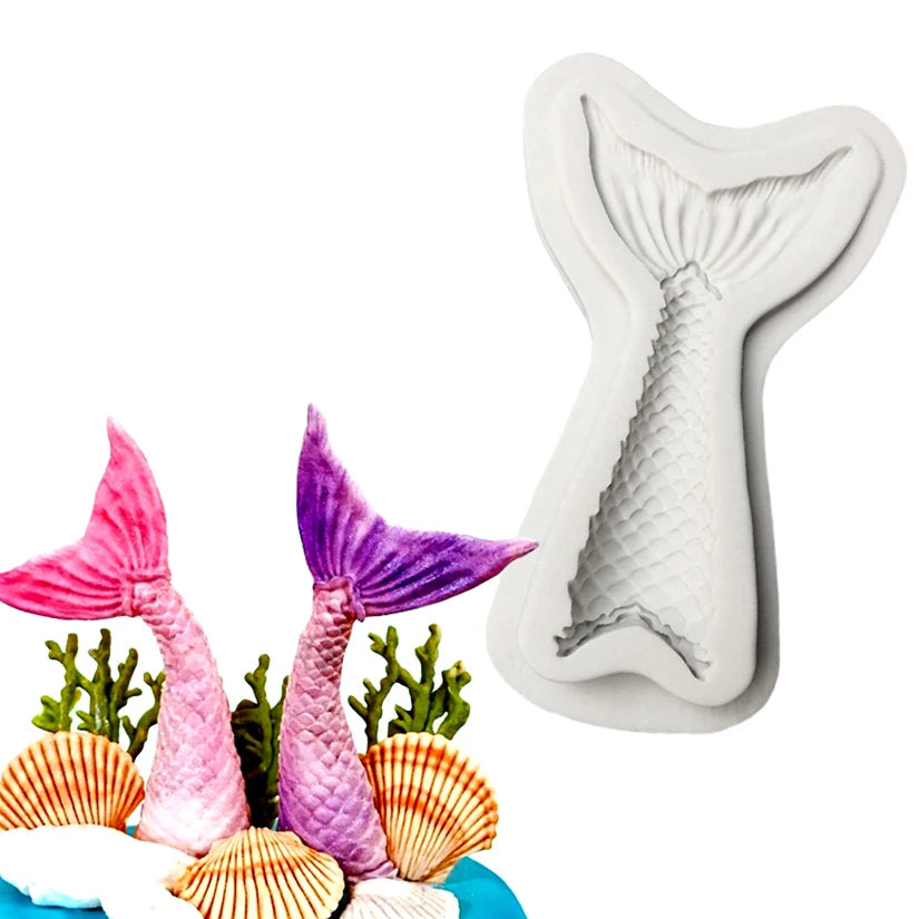 Mermaid Tail Silicone Mold Sugarcraft Cookie Cupcake Chocolate Baking Mold Fondant Cake Decorating Tools