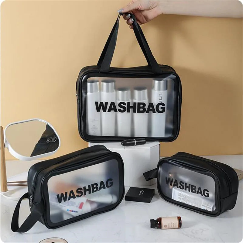 Women's Bag Portable Travel Wash Makeup Bag Clear Makeup Bag Waterproof Cosmetic Lettered Skin Care Makeup Beauty Bags