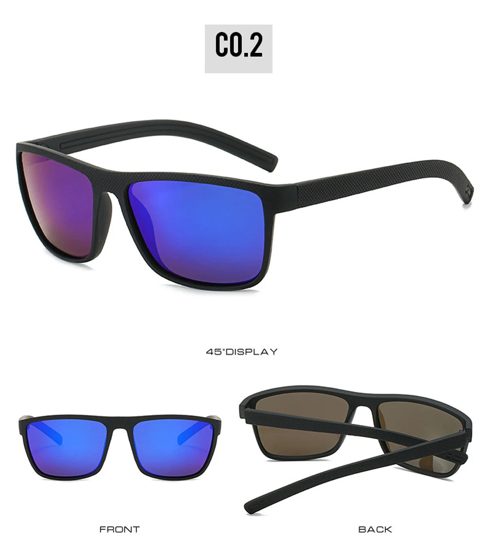 MUSELIFE Polarized Sunglasses for Men - Fashion Square Design Driving Eyewear in Plastic - Oculos de Sol for Travel