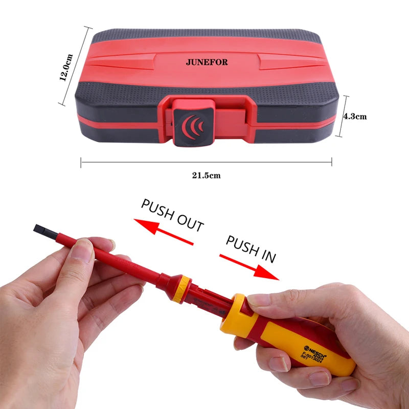 1000V VDE Insulated Screwdriver Electrician Repair Tool Kit Magnetic