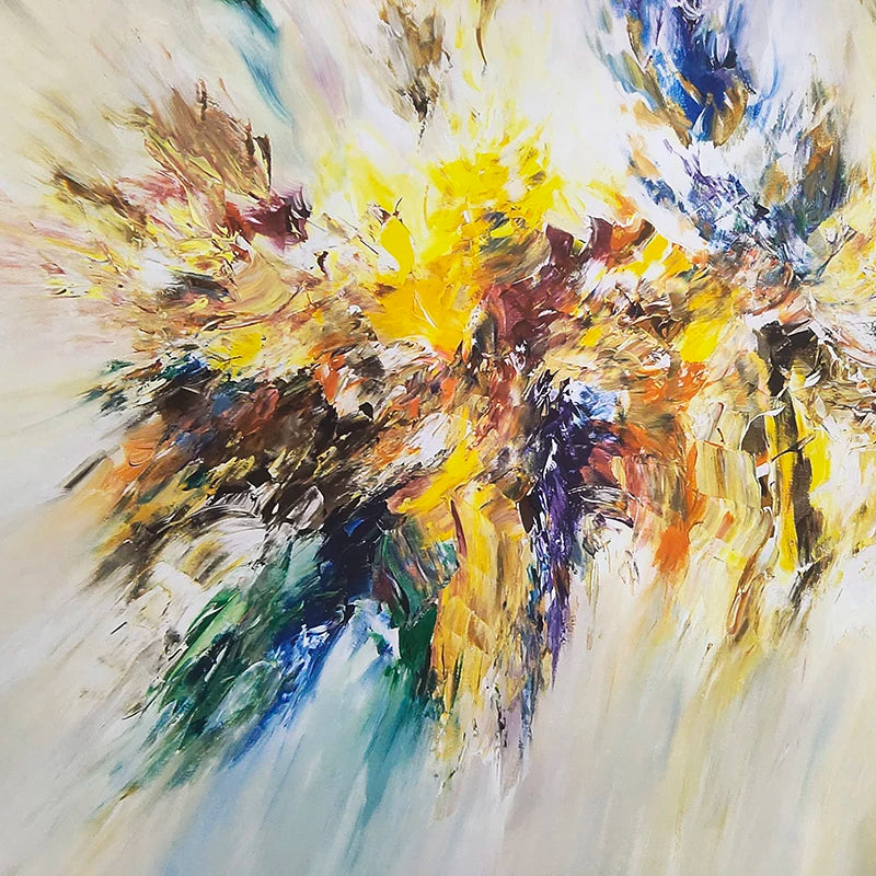 Abstract Colorful Canvas Painting Quadro Flower Posters and Prints Wall Art Pictures Cuadros Living Room Home Decor No Frame