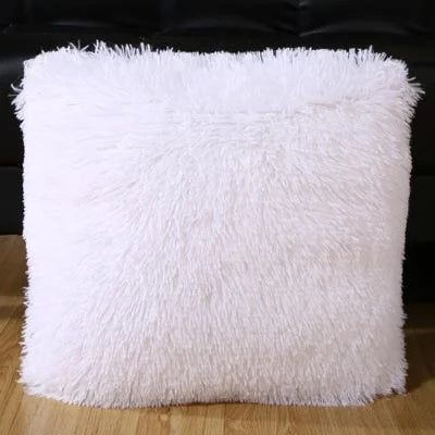 Plush Decorative Pillow Covers Pillowcase 18x18 inch Black White Red Green Purple Grey 45x45cm Throw Pillow Sofa Cushion Cover