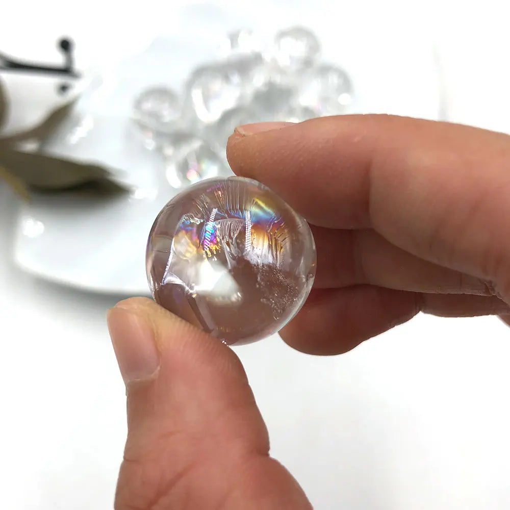 1pc Natural Stone Small Clear Quartz Sphere Crystal Ball Crystals Stone Rainbow Reiki Home Room Decoration Energy Spiritual Gift
