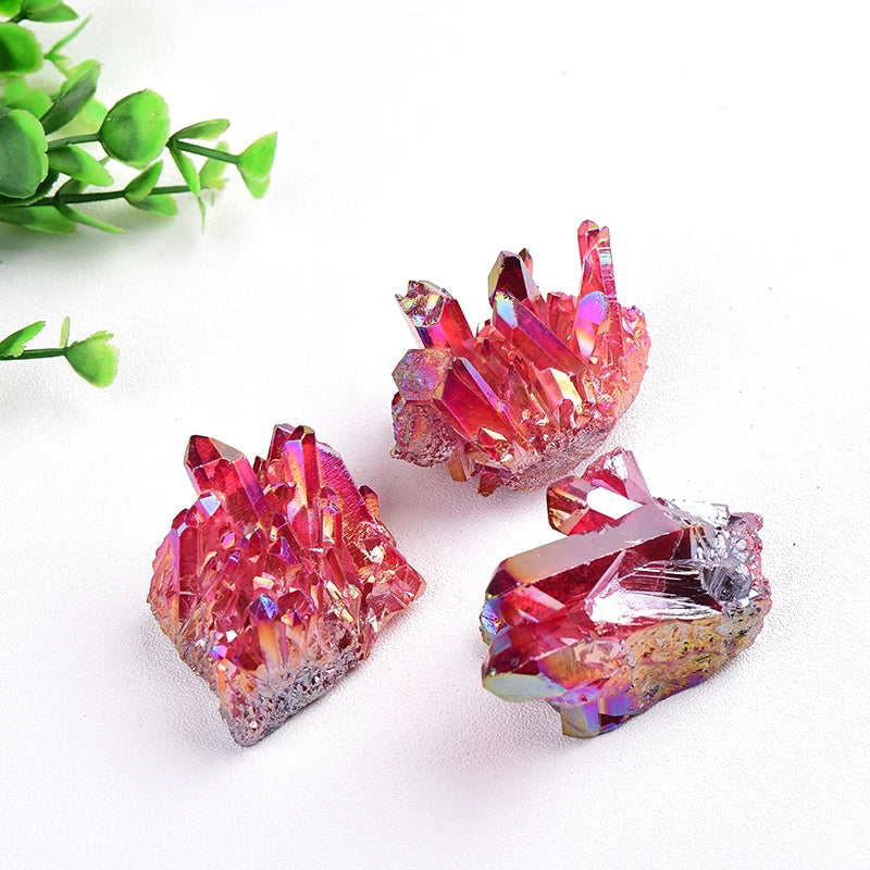 1PC 100% Natural Crystal Quartz Electroplated Colourful Column Reiki Mineral Ore Or Ornaments Aquarium Home Decor Healing Stone