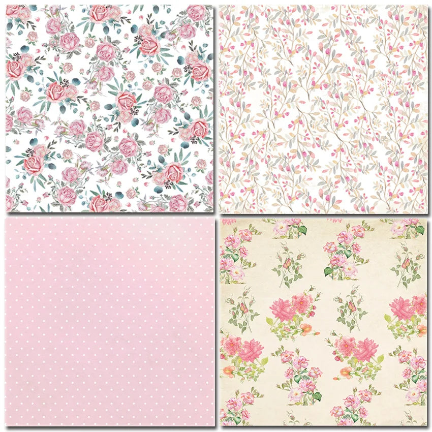 6x6 Scrapbooking Paper Pad  6/12 Sheets Floral Pattern Decorative Paper For Journaling Collage DIY Crafts