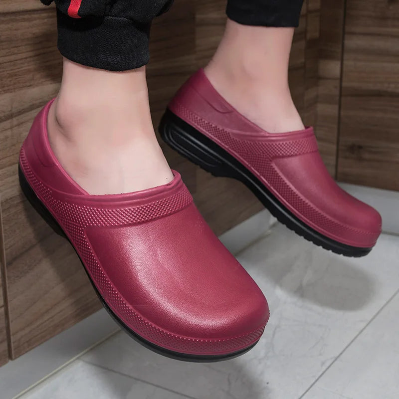 High Quality EVA Chef Shoes Non-slip Waterproof Oil-Proof Kitchen Cook Flat Working Shoes Hotel Restaurant Clogs Men Multicolor