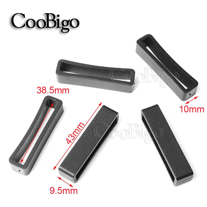 10pcs/pack Plastic Belt Loop Keeper Square Loop Buckles Belt Harness Backpack Straps