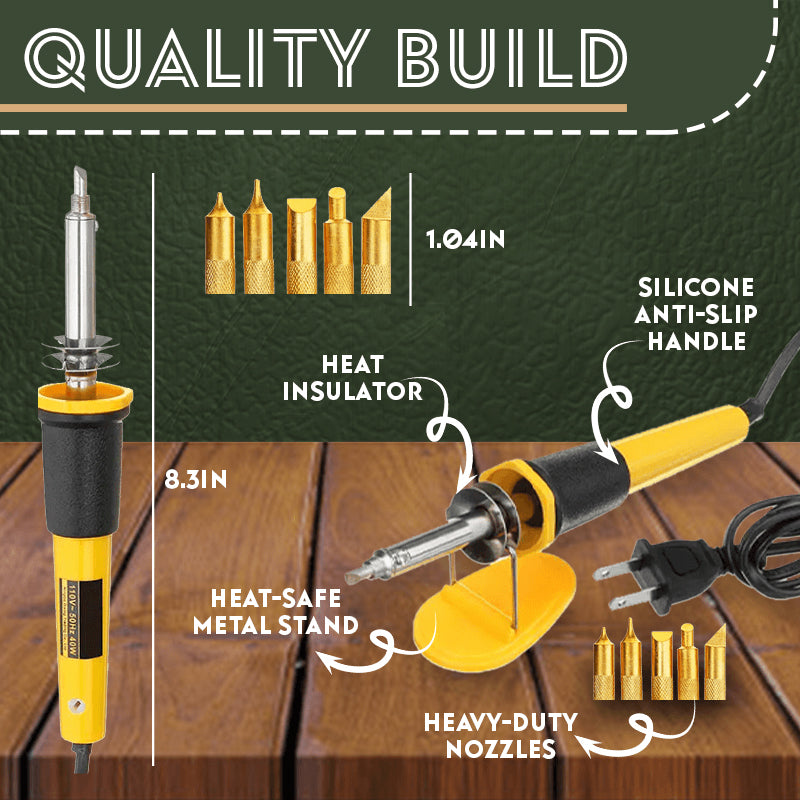DIY Leather Pyrography Pen Set 7 PCS Electric Wood Carving Pen With 5 Heads Stand Wood Craft Accessory for Soldering Graver Tool