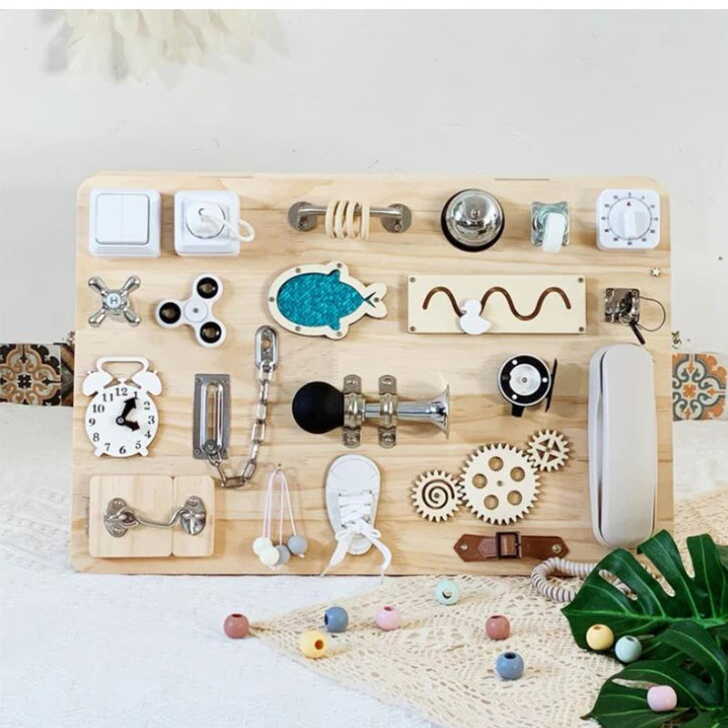 DIY Montessori Busy Board Toys for Children Sensory Activity