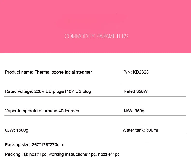 Professional Beauty Salon Nebulizer Skin Care Face Facial Steamer Vaporizer Spa Steam Spray Humidifier Nano Mister Fogger