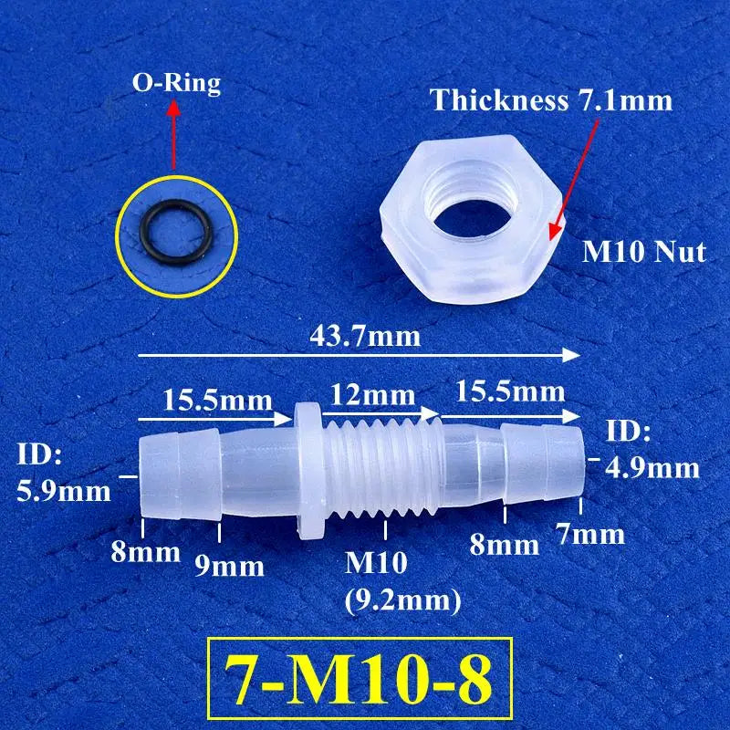 5~200Pcs M6~M10 To 3~8mm PP Pagoda Direct Connectors Hex Nut O-Ring Aquarium Tank Air Pump Adapter Garden Irrigation Hose Joint