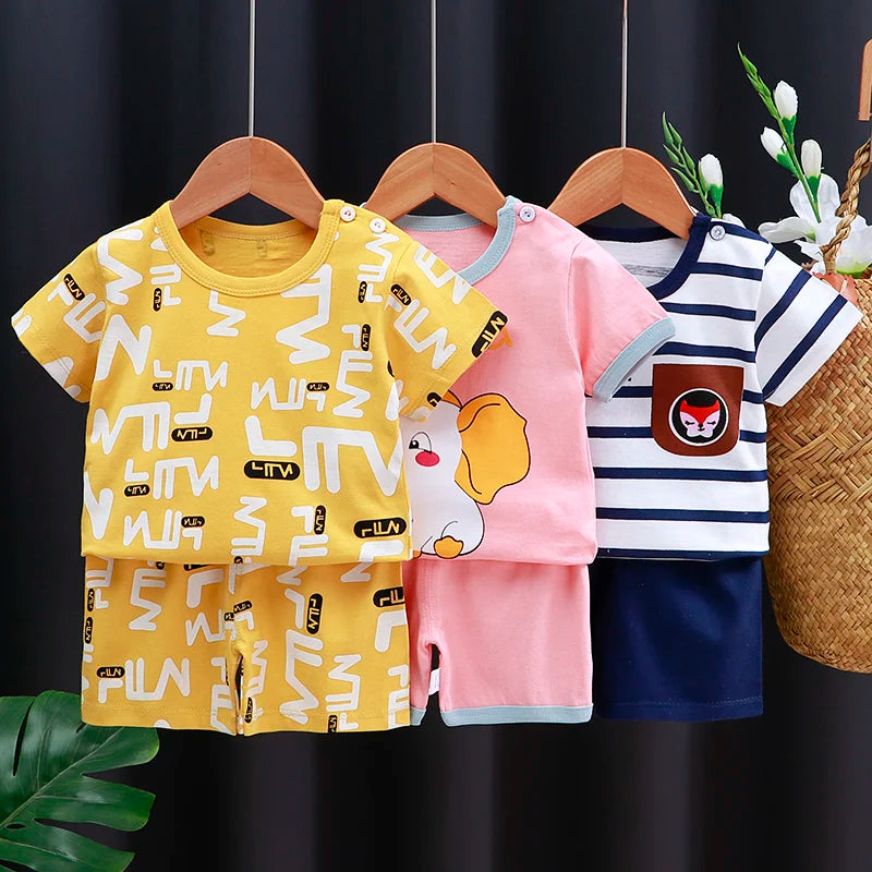 Kids Clothes Set Baby Boy/Girl T-Shirt + Shorts Summer Clothing