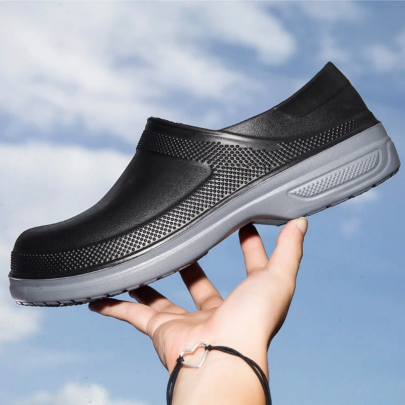 High Quality EVA Chef Shoes Non-slip Waterproof Oil-Proof Kitchen Cook Flat Working Shoes Hotel Restaurant Clogs Men Multicolor