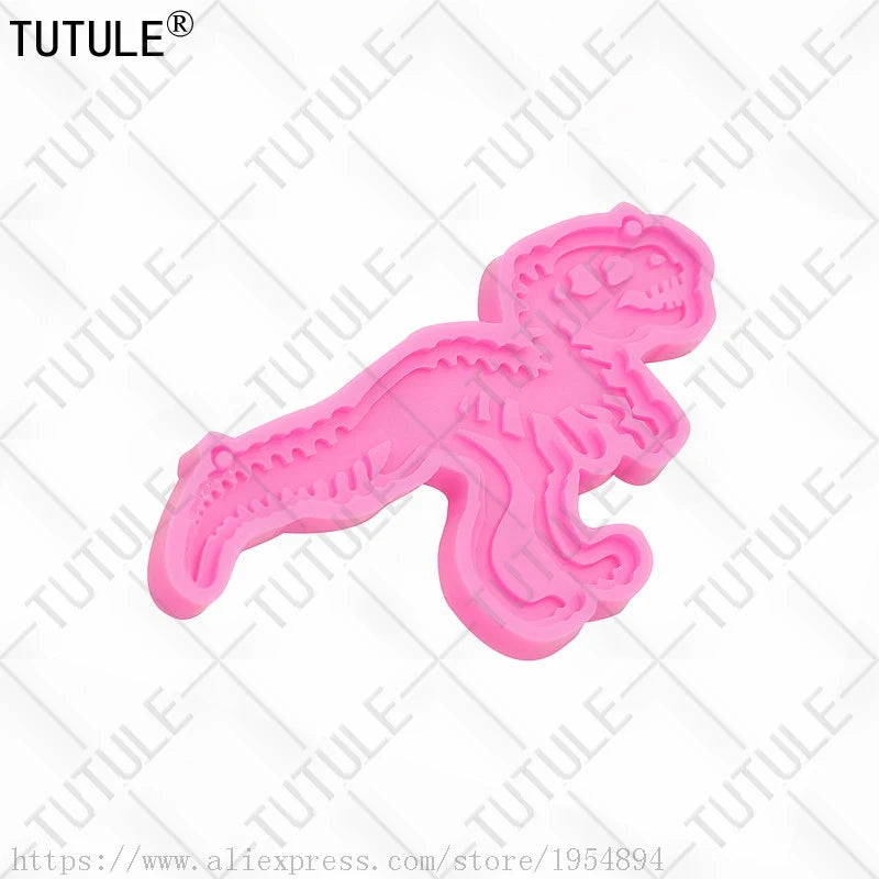 Dinosaur Fossil Mold,Dinosaur Skelleton Mold,Key Fobs Mold,Chocolate,Clay,dinosaur with keychain hole Resin necklace Mold