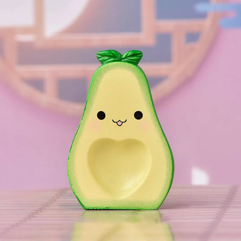 Cute Simulation Avocado Peach Sushi Egg Figurine Resin Cartoon Model Home Decor DIY Miniature Fairy Garden Cake Accessories
