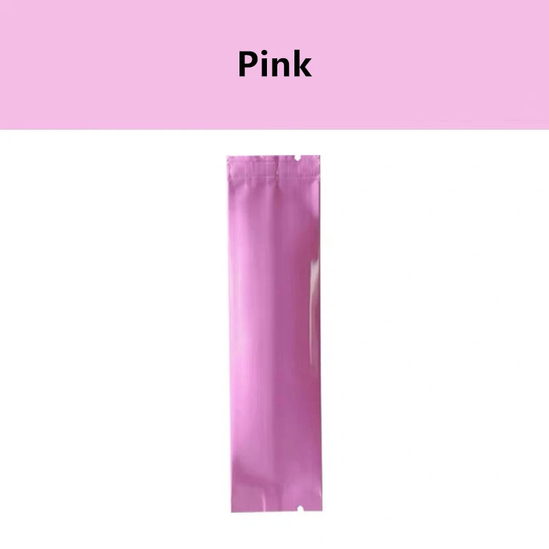 50pcs Recyclable Packing Bag Colors Heat Sealing Open Top Aluminum Foil Vacuum Package Pouches Coffee/Tea/Powder Flat Mylar Bag