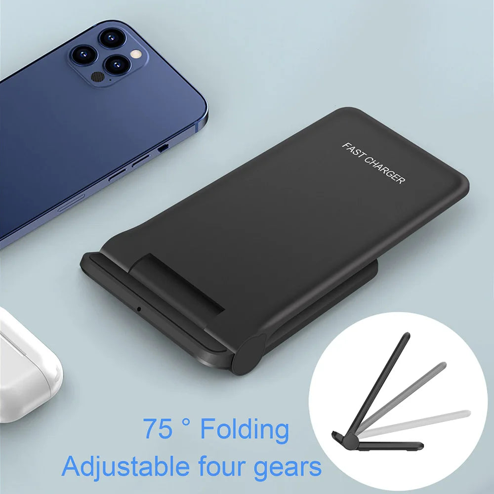 Foldable Wireless Charger 25W 2 in 1 Fast Charging Stand Pad For iPhone 15 14 13 12 11 8 XR X 8 Airpods Pro Samsung S23 S22 S21