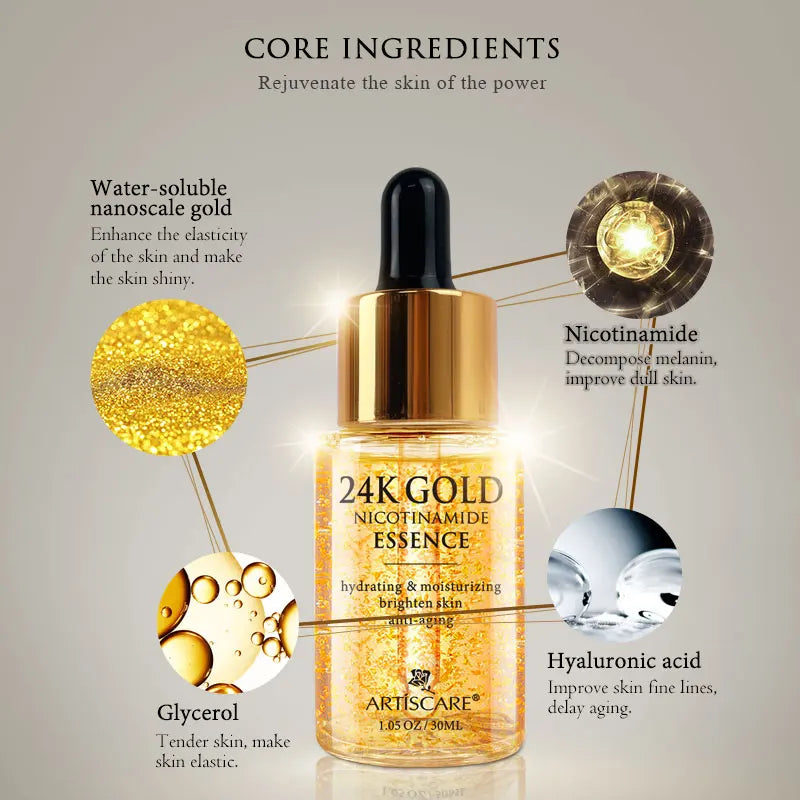 ARTISCARE 24K Gold Serum 3pcs/SET for Facial Care Eye Cream Moisturizing Face Essence Skin Care Products