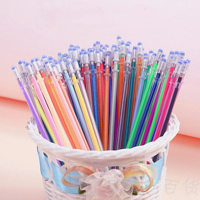 0.8mm 100 Colors Ballpoint Pen Fluorescent Refills Color Flash