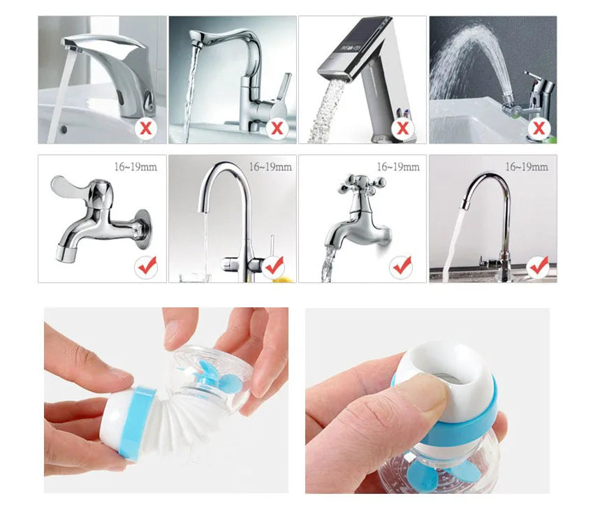 Water Saving Tap Rotatable Kitchen Faucet Extender Adjustable Adapter Sink Faucet Extenders Filter Bathroom Sink Accessories