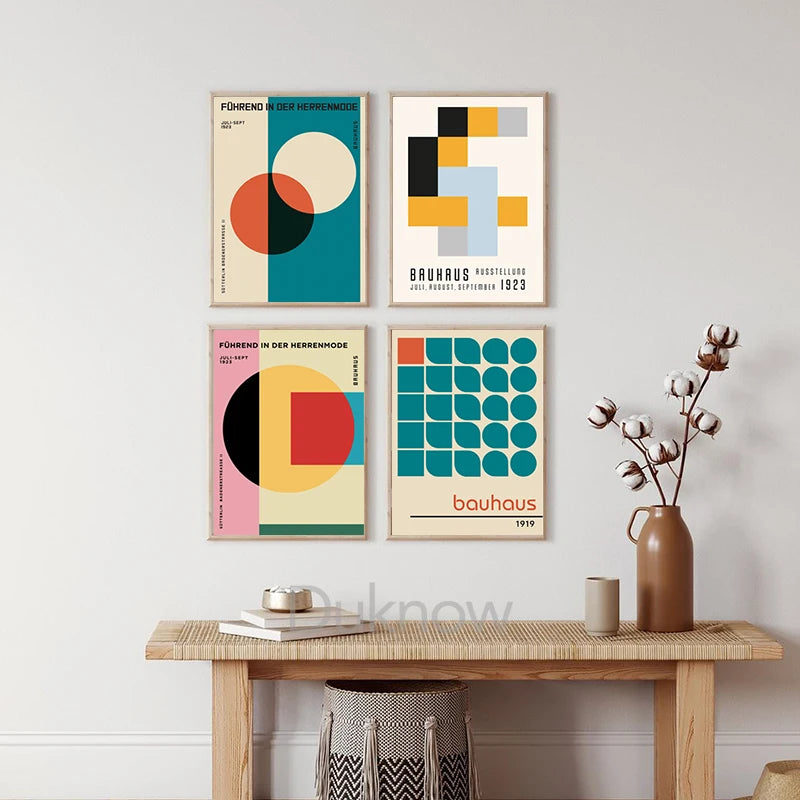 Bauhaus Museum Exhibition Posters and Prints Gallery Wall Art Pictures , Herbert Bayer Art Canvas Painting for Living Room Decor