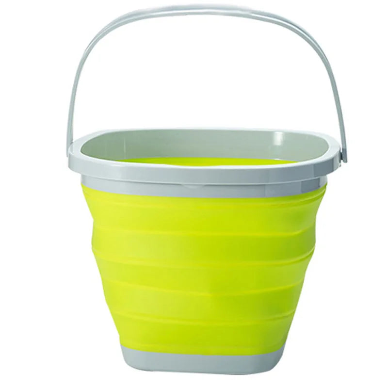 Silicone Bucket Fishing Folding Square Bucket Car Wash Outdoor Fishing Supplies Bathroom Kitchen Camp Bucket 5L/10L