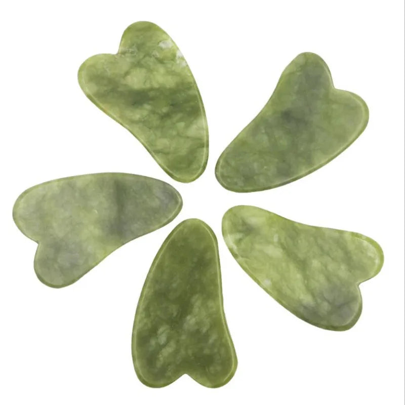 Massager For Face Jade Roller Set Green Facial Natural Gouache Scraper Body Back Beauty Skin Care Slimming Massagers Roller