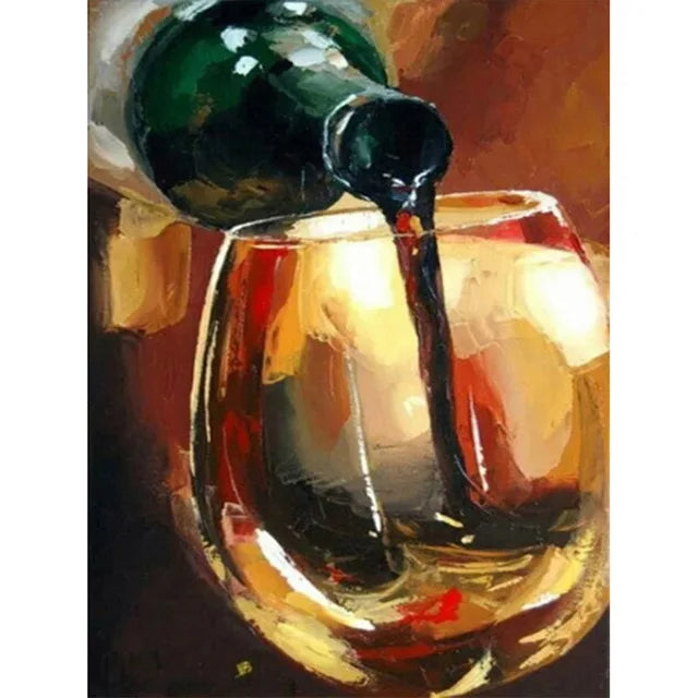 HOMFUN Full Diamond "Red Wine Glass" DIY 5D Diamond Painting Cross Stitch Home Decor Picture Of Rhinestone Handmade