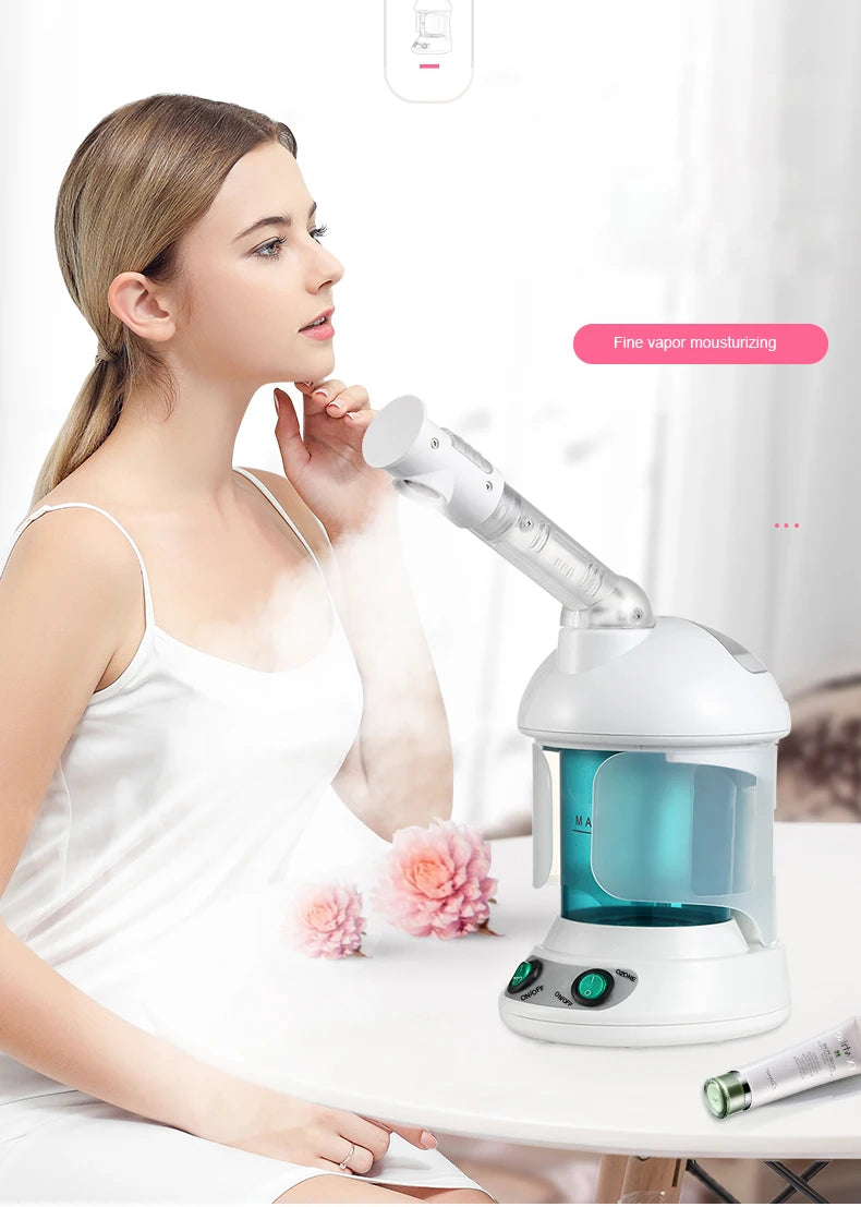 Professional Beauty Salon Nebulizer Skin Care Face Facial Steamer Vaporizer Spa Steam Spray Humidifier Nano Mister Fogger