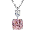 Huitan Luxury Princess Square CZ Pendant Necklace for Women White/Green/Yellow/Pink Colors Fashion Wedding Jewelry Drop Shipping