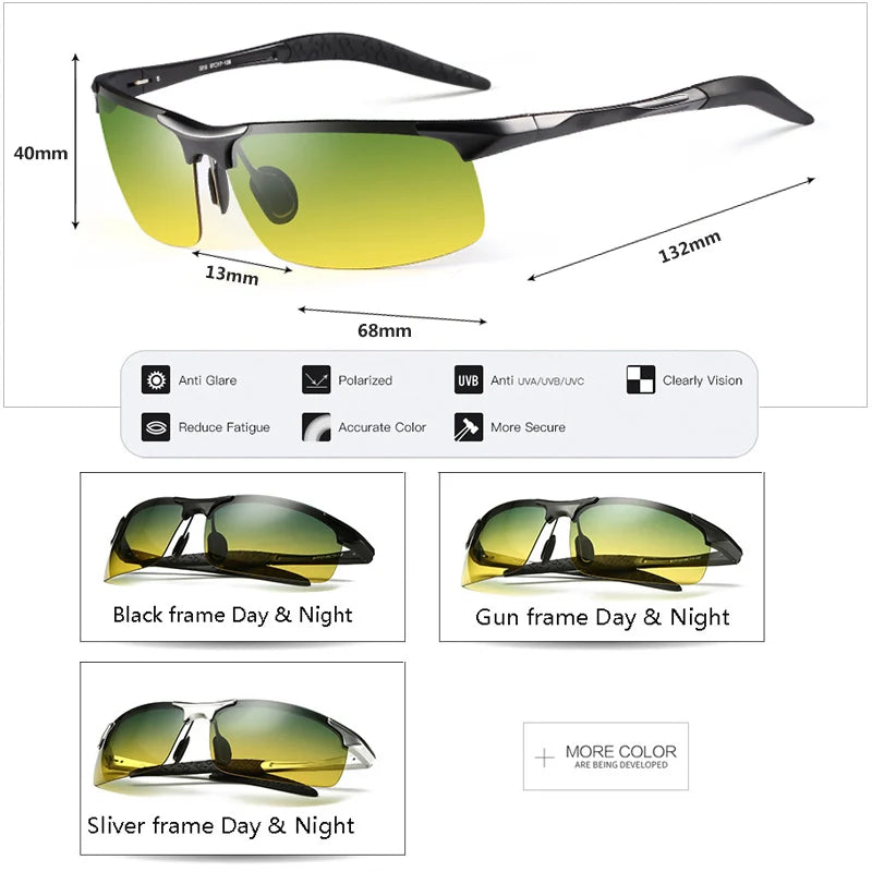 CoolPandas Brand Goggle Men Polarized Sunglasses Safe Driving Day Night Vision Glasses Male Women Eyewear UV400 zonnebril heren