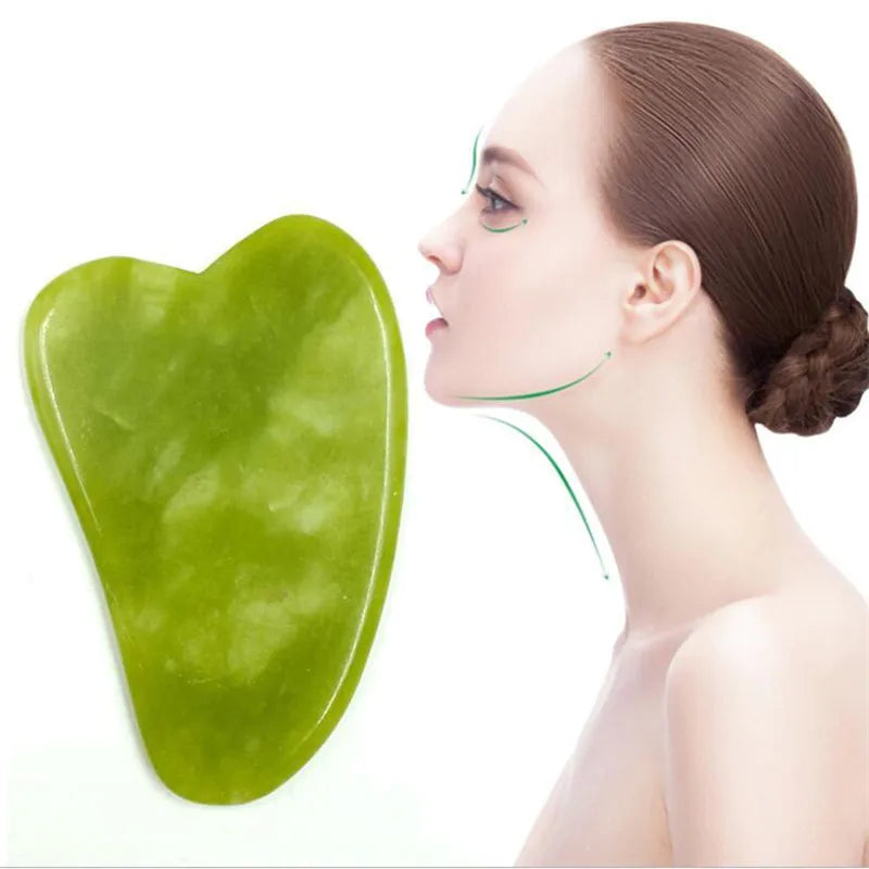 Massager For Face Jade Roller Set Green Facial Natural Gouache Scraper Body Back Beauty Skin Care Slimming Massagers Roller