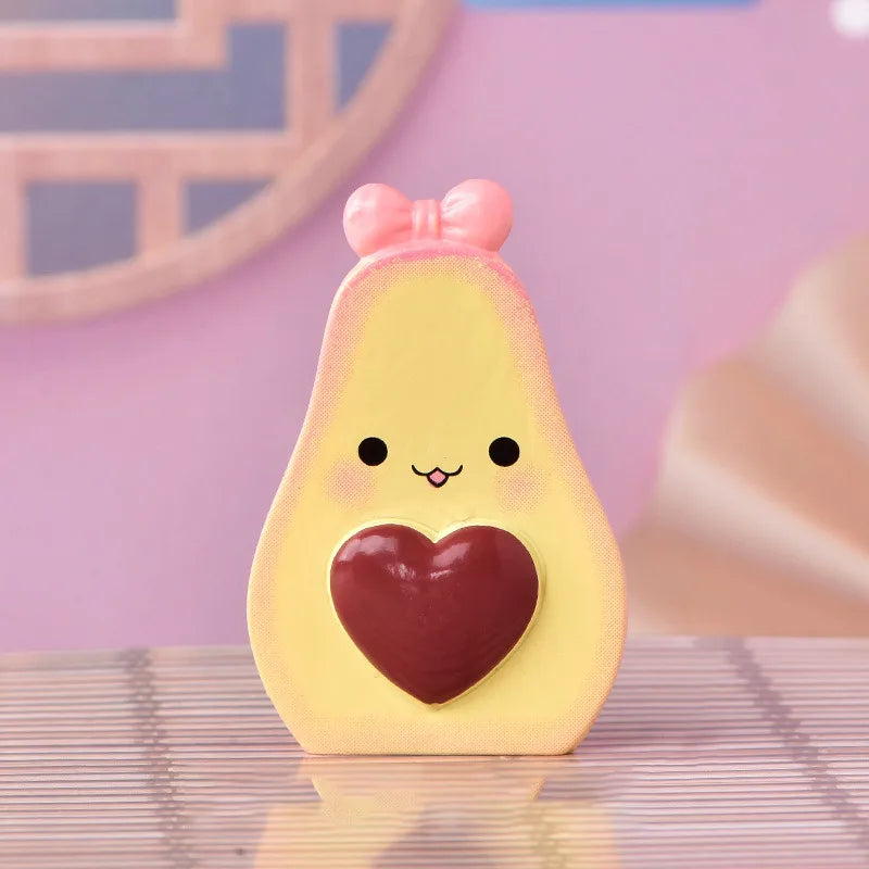 Cute Simulation Avocado Peach Sushi Egg Figurine Resin Cartoon Model Home Decor DIY Miniature Fairy Garden Cake Accessories