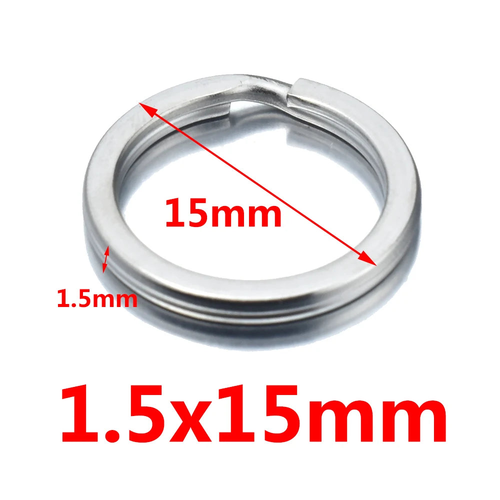 Aiovlo 20pcs/lot Stainless Steel Make Keychain Key Ring Flat