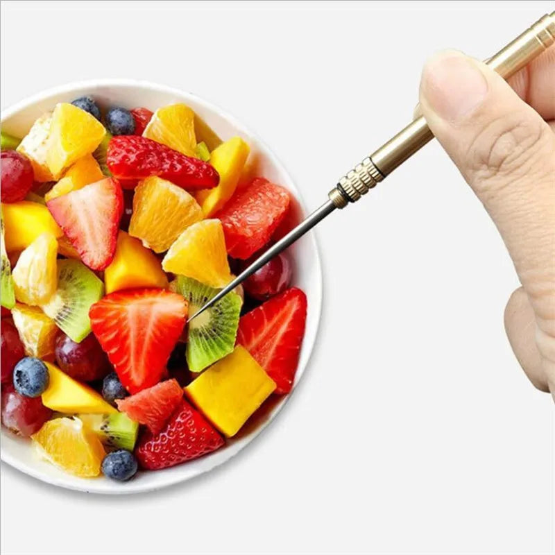 Titanium alloy toothpick Domestic outdoor toothpick fruit fork, camping tool, toothpick rack, titanium alloy portable toothpick