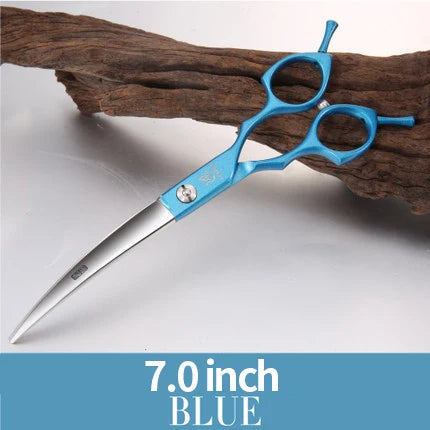 Fenice Professional symetrical handle colorful 6.5 inch pet dog curved animal grooming scissors