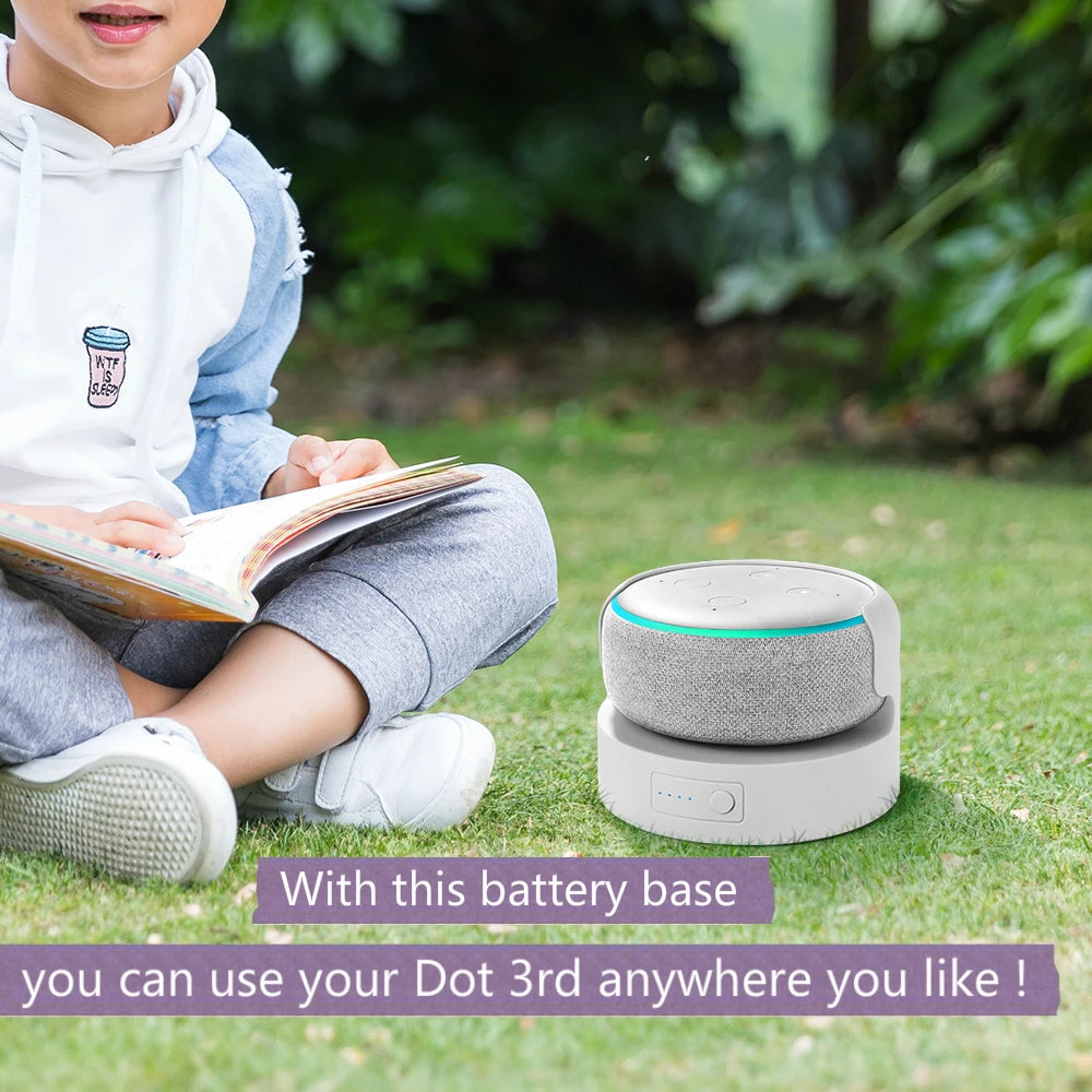 Battery Base for Echo Dot 3rd Gen Alexa Speaker Holder Mount Rechargable Docking Station For Echo Dot 3rd wireless Charger