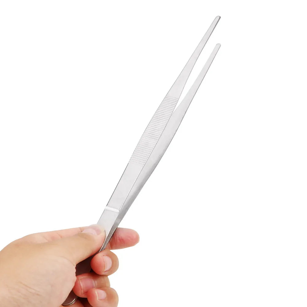 20CM/30CM Long Barbecue  Food Tong Stainless Steel Home Medical Garden Kitchen BBQ Tool Toothed Tweezer Straight  Tweezer