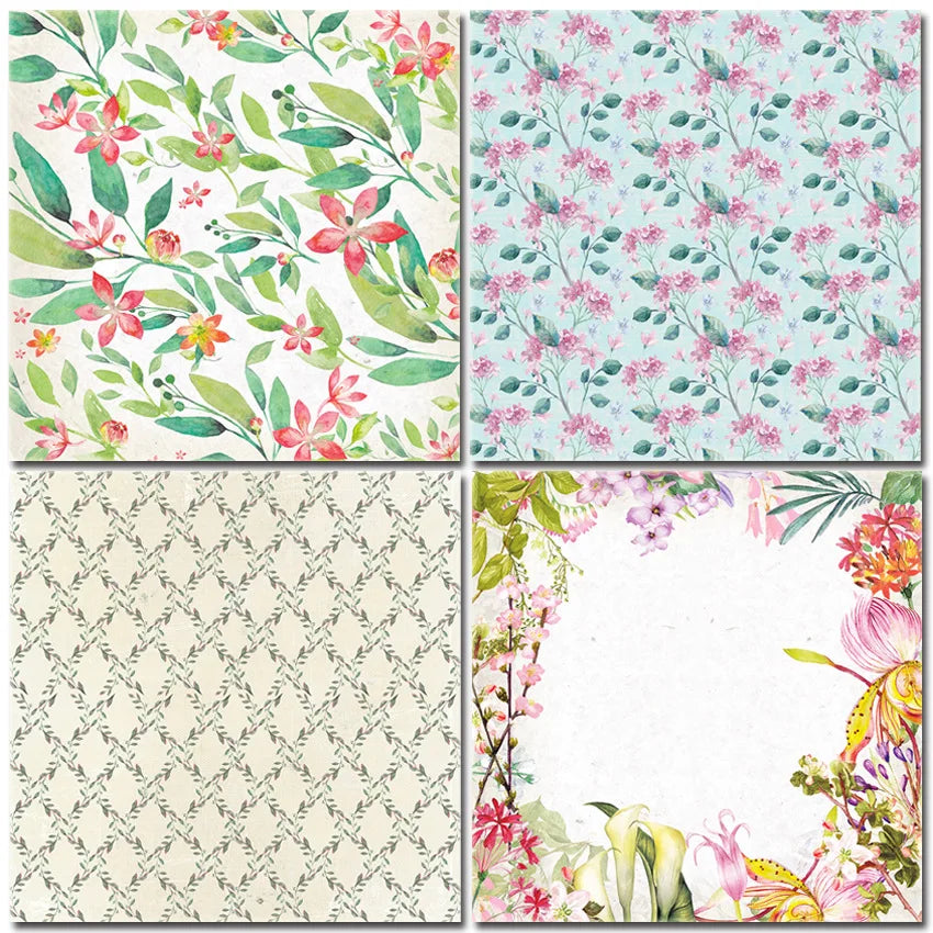 6x6 Scrapbooking Paper Pad  6/12 Sheets Floral Pattern Decorative Paper For Journaling Collage DIY Crafts