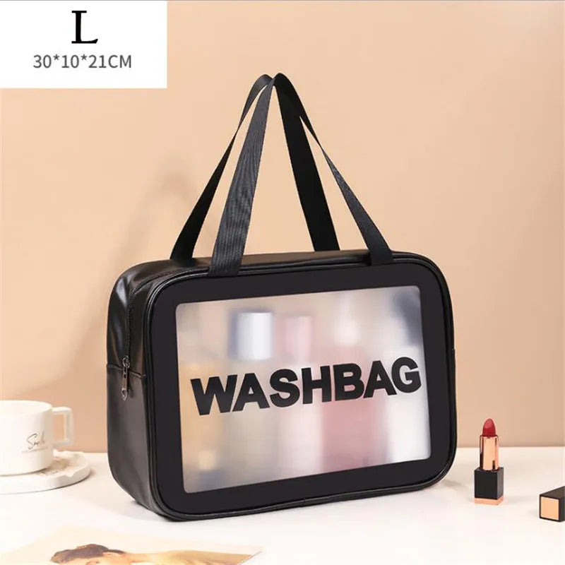 Women's Bag Portable Travel Wash Makeup Bag Clear Makeup Bag Waterproof Cosmetic Lettered Skin Care Makeup Beauty Bags