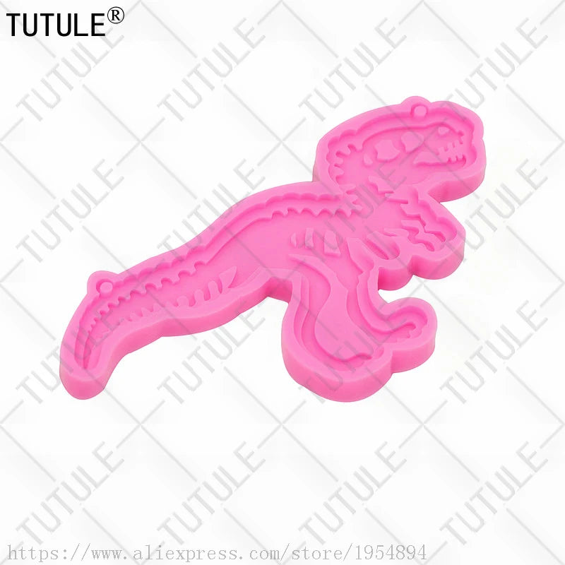 Dinosaur Fossil Mold,Dinosaur Skelleton Mold,Key Fobs Mold,Chocolate,Clay,dinosaur with keychain hole Resin necklace Mold