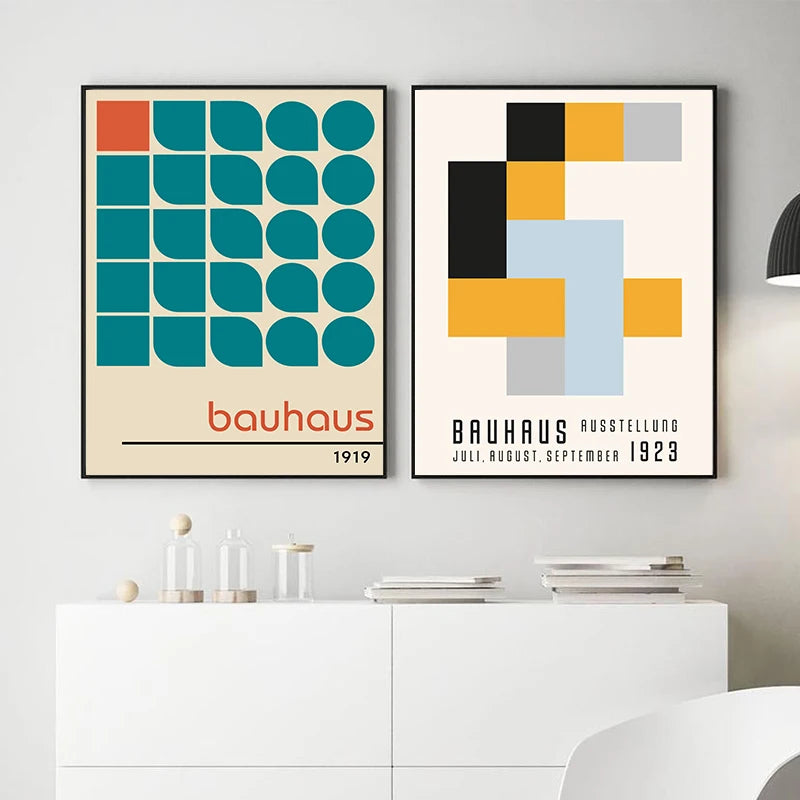 Bauhaus Museum Exhibition Posters and Prints Gallery Wall Art Pictures , Herbert Bayer Art Canvas Painting for Living Room Decor